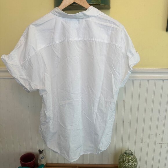 Lauren Ralph Lauren White Short Sleeve Button-Up Shirt With Tie Waist XL - Picture 2 of 7